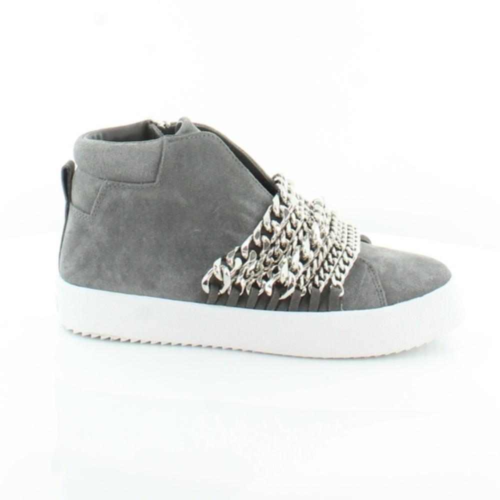New Women’s Kendall + Kylie Gray Chain Link Suede Sneakers - Picture 2 of 13